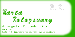 marta kolozsvary business card